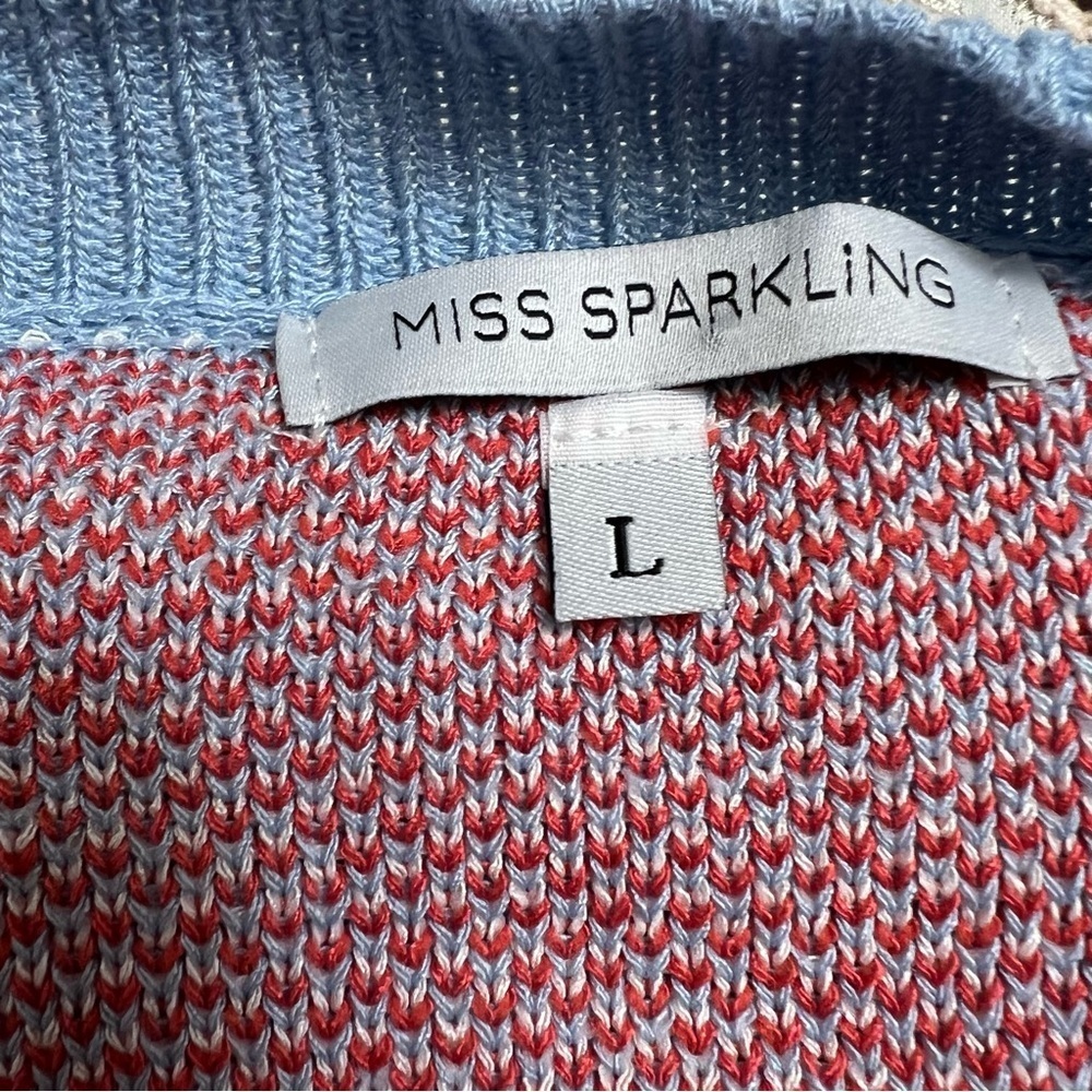 Miss Sparkling boho Mushroom field cardigan colorful red green blue large EUC - Picture 8 of 9